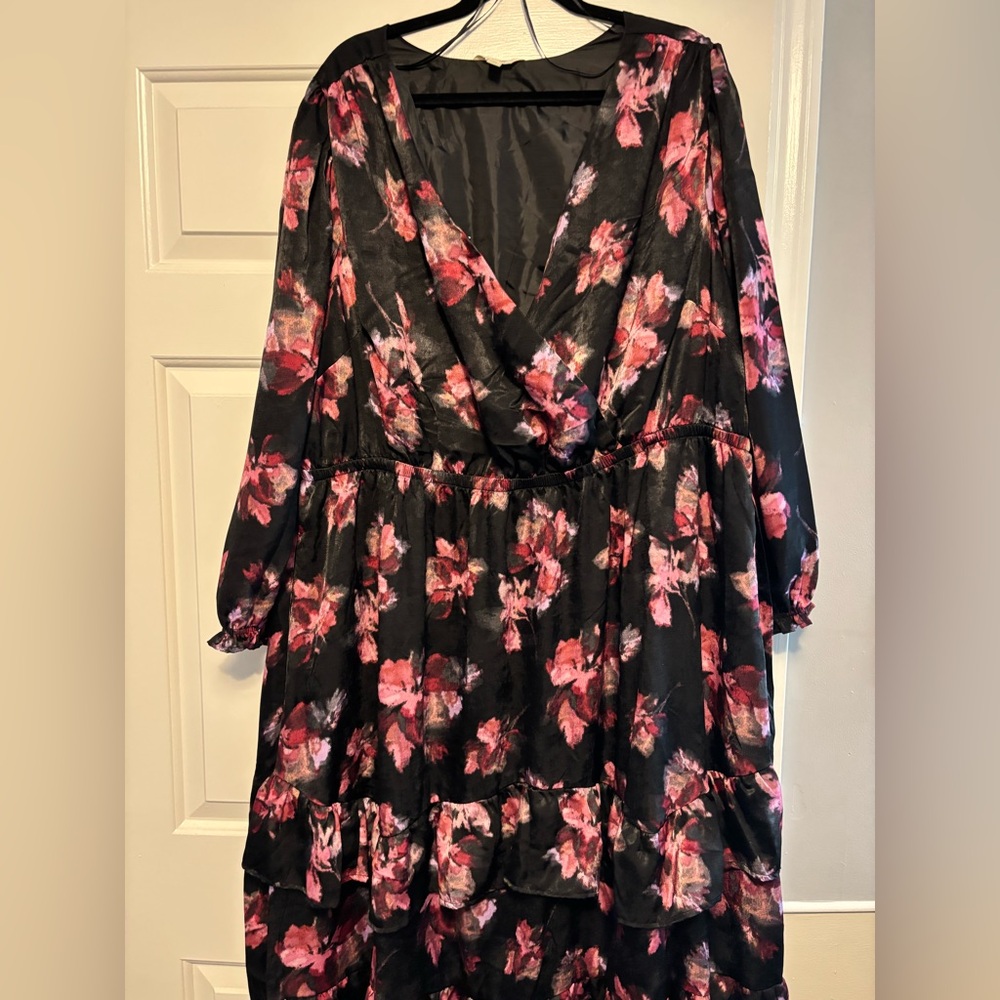 Floral Black and Pink Dress